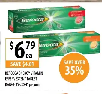 Berocca Energy Vitamin Effervescent Tablet Range 15's
