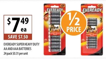 Supabarn Eveready Super Heavy Duty AA And AAA Batteries 24 pack offer