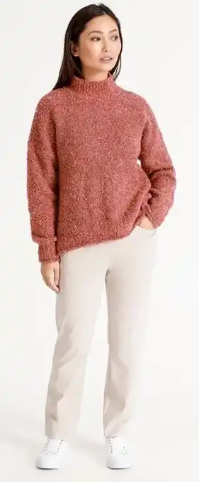 Myer Regatta Petites Stand Neck Jumper in Coral offer