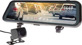 Autobarn Gator 9” Clip on Rear View Mirror with Reverse Monitor & Dash Cam offer