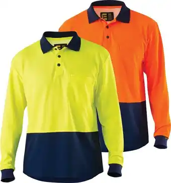 RSEA Safety ELEVEN Hi-Vis Cotton Backed Spliced L/S Polo Shirt offer