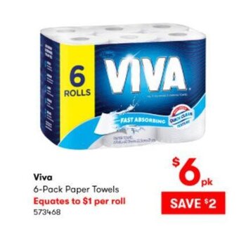 BIG W Viva 6-pack Paper Towels offer