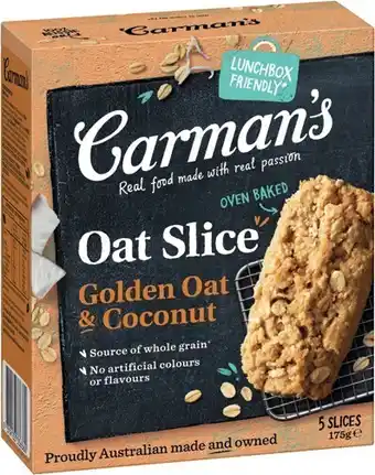 IGA Carman's Oat Slice 175g Selected Varieties offer