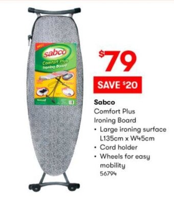 BIG W Sabco Comfort Plus Ironing Board offer