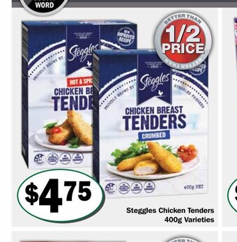Friendly Grocer Steggles Chicken Tenders 400g Varieties offer