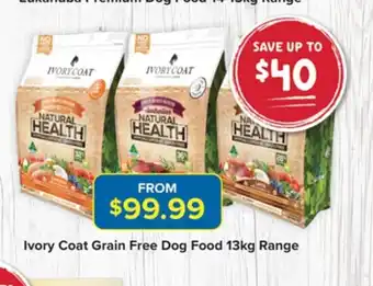 PetO Ivory Coat Grain Free Dog Food 13kg Range offer