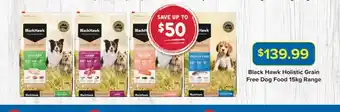 PetO Black Hawk Holistic Grain Free Dog Food 15kg Range offer