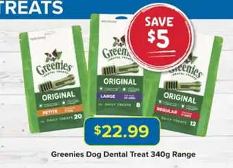 PetO Greenies Dog Dental Treat 340g Range offer