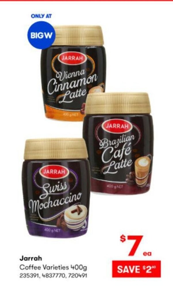 Jarrah Coffee Varieties 400g offer at BIG W