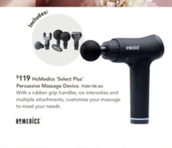 Harvey Norman HoMedics "Select Plus" Percussive Massage Device offer