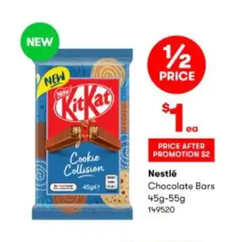 BIG W Nestle Chocolate Bars 45g-55g offer