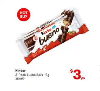 BIG W Kinder 3-Pack Bars 43g offer