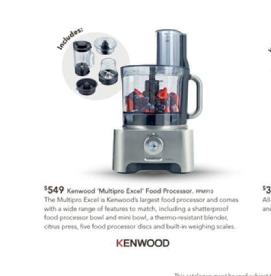 Kenwood 'Multipro Excel' Food Processor offer at Harvey Norman