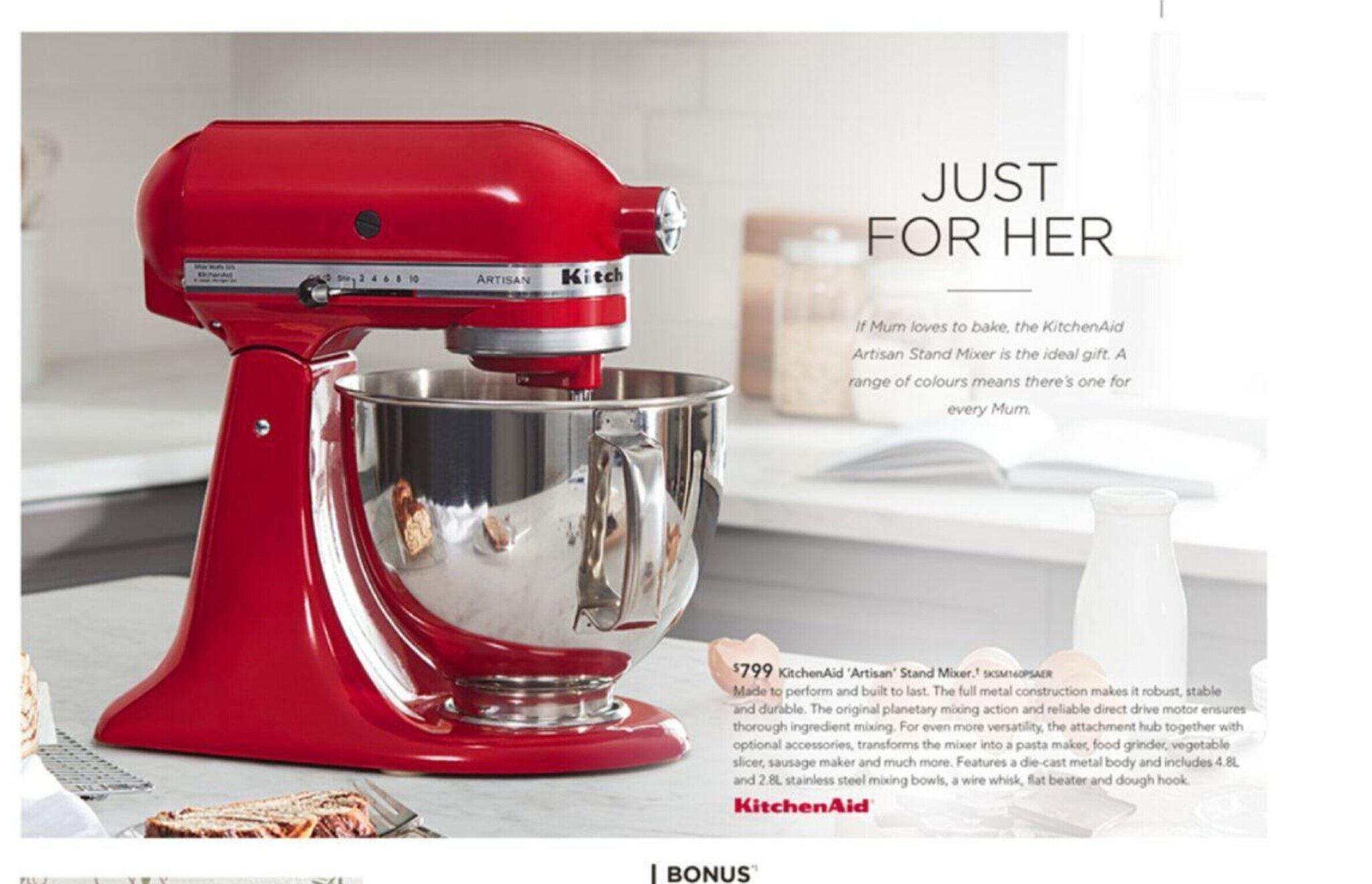 KitchenAid 'Artisan' Stand Mixer offer at Harvey Norman