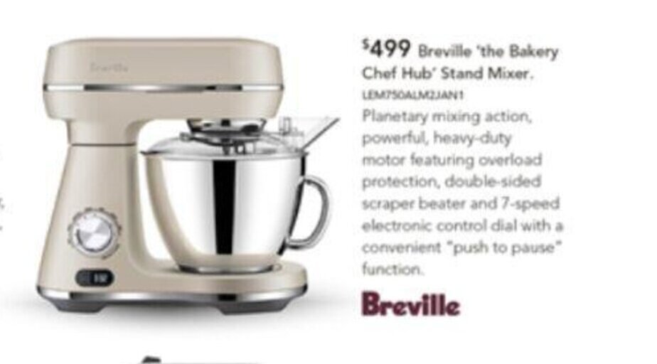 Breville 'the Bakery Chef Hub' Stand Mixer offer at Harvey Norman