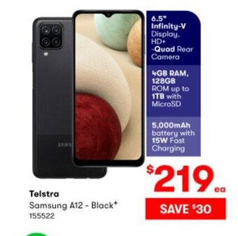 BIG W Telstra Samsung A12-Black offer