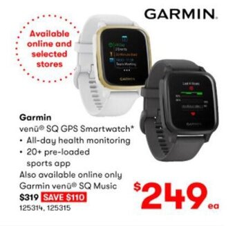 Garmin Venu SQ GPS Smartwatch