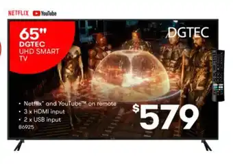 BIG W 65" DGTEC UHD Smart TV offer