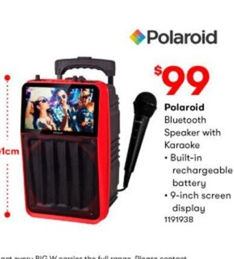 BIG W Polaroid Bluetooth Speaker with Karaoke offer