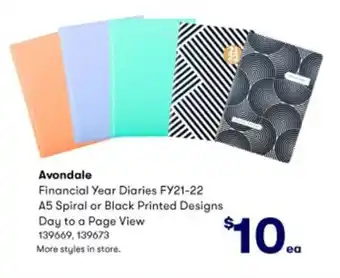 Avondale Financial Year Diaries
