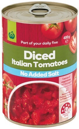 Woolworths Woolworths Diced Italian Tomatoes No Added Salt 400g offer