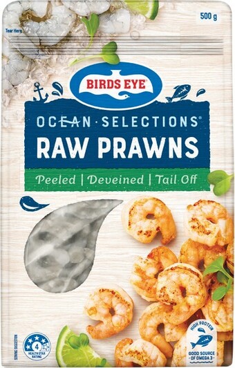Woolworths Birds Eye Ocean Selections Raw Prawns 500g - From the Seafood Freezer offer