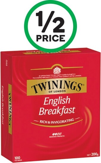 Woolworths Twinings Tea Bags Pk 80-­100 - Excludes Camomile, Peppermint and Lemon & Ginger Pk 80 offer