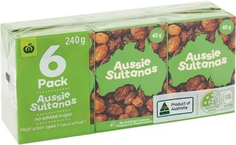 Woolworths Woolworths Sultanas 240g Pk 6 offer