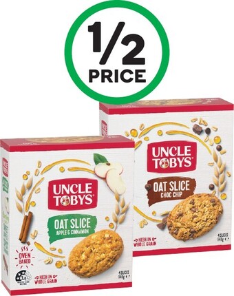 Woolworths Uncle Tobys Oat Slice 140g Pk 4 offer