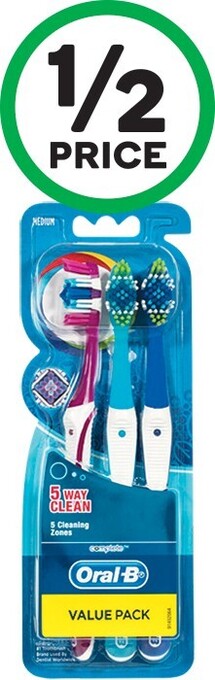 Woolworths Oral-B­ 5 Way Clean Toothbrush Pk 3 offer