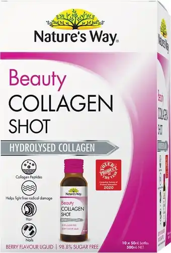 Woolworths Nature’s Way Beauty Collagen Shots Pk 10 x 50ml‡ offer