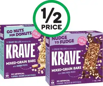 Woolworths Krave Mixed Grain Muesli Bars 130g Pk 5 offer