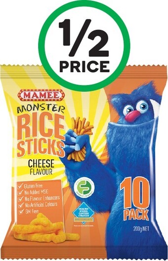 Woolworths Mamee Monster Rice Sticks 200g – From the Health Food Aisle offer
