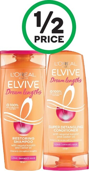 Woolworths L'Oreal Elvive Shampoo or Conditioner 300ml offer