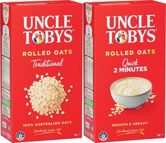 Coles Uncle Tobys Rolled Oats 1kg offer