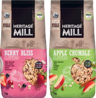 Coles Heritage Mill Muesli or Clusters 1kg offer