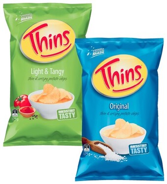Coles Thins Potato Chips 150g-175g offer