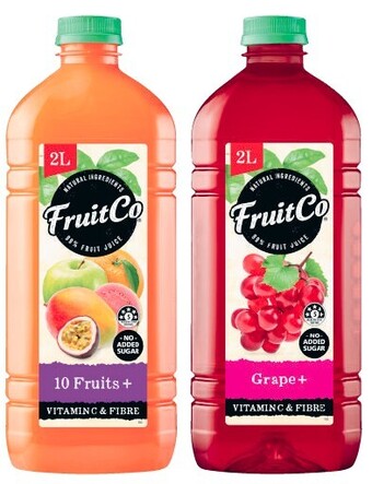 Coles Fruit Co + Juice 2 Litre offer
