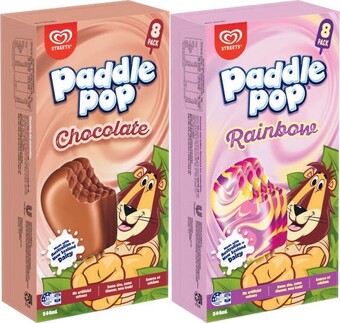 Coles Streets Paddle Pop Sticks 8 Pack 544mL offer