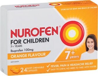 Coles Nurofen Children 7+ 100mg Orange Chewable Capsules 24 Pack offer