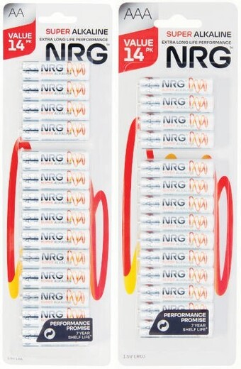 Coles NRG Batteries AA or AAA 14 Pack offer