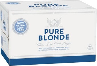 Coles Pure Blonde Bottles 24x355mL offer