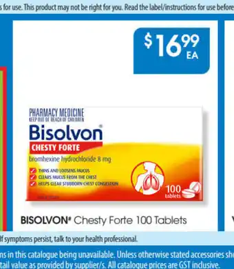 PharmaSave Bisolvon Chesty Forte 100 Tablets offer