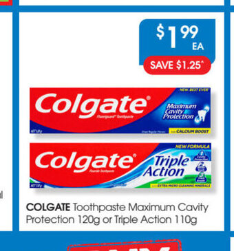 PharmaSave Colgate Toothpaste Maximum Cavity Protection 120g or Triple Action 110g offer