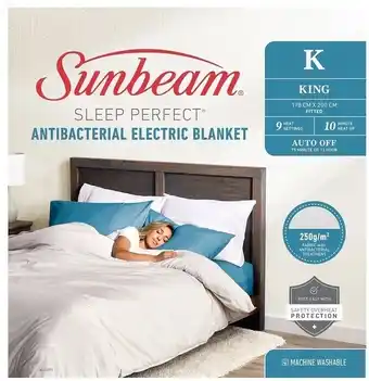 Myer Sunbeam Sleep Perfect Antibacterial Electric Blanket offer