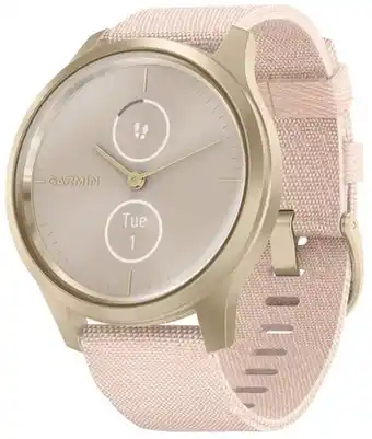 Garmin Vivomove Style with Fabric Band in Gold and Pink