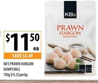 Supabarn KB's Prawn Hargow Dumplings 750g offer