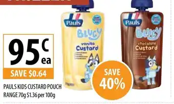 Supabarn Pauls Kids Custard Pouch Range 70g offer