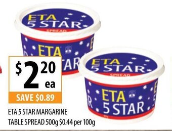 Eta 5 Star Margarine Table Spread 500g