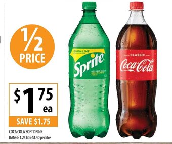 Supabarn Coca Cola Soft Drink Range 1,25 Litre offer